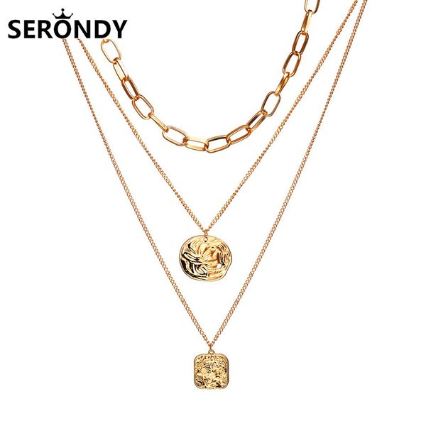 

chokers alloy multilayer boho choker necklace for women jewelry 2021 trend collares gift chain on the neck teen aesthetics xl10345, Golden;silver