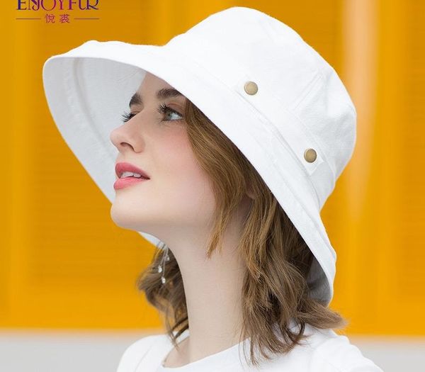 

enjoyfur bucket hats for women summer sun caps wide brim beach caps for girls packable cotton sun hats summer, Blue;gray