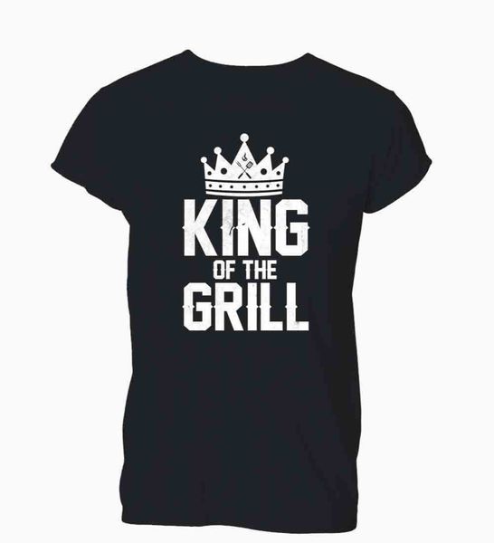 

2019 new brand sale king of the grill funny bbq barbecue dad summer t-shirt tshirt mens