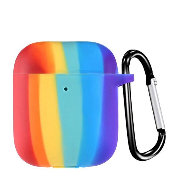 

2020 rainbow earphone protective cover for for airpods 1/2 pro case silicone cute funda for airpods cover coque apple airpods 1
