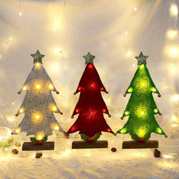 

2020 mini christmas tree with led light christmas ornaments decorations for home party new year decorations