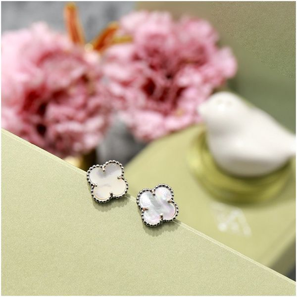 

Dainty Stainless Steel Four Leaf Clover Earrings for Women Elaborate Earings for Women Party Luxury Designer Jewelry Women Earrings with Box
