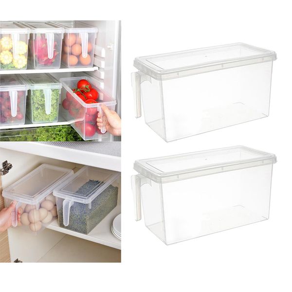 

2xplastic хранения bin box холодильник контейнеры для пищевых продуктов кухня холодильник морозильник