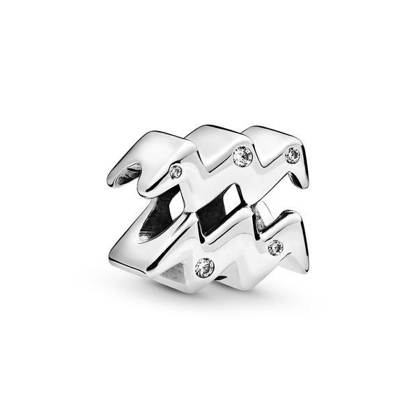 

authentic ale 925 sterling silver sparkling aquarius zodiac charms beads fit pandora style bracelets for diy fashion jewelry design making, Black
