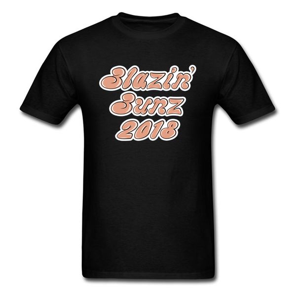 

black mens short sleeve blazin bunz 2018 summer t-shirt 100% cotton latest design t shirt text title image drop shipping