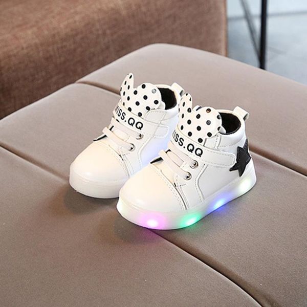 

korean style fashion luminous sneakers casual children shoes anti-skid led light up shoes universal for girls boys, Black