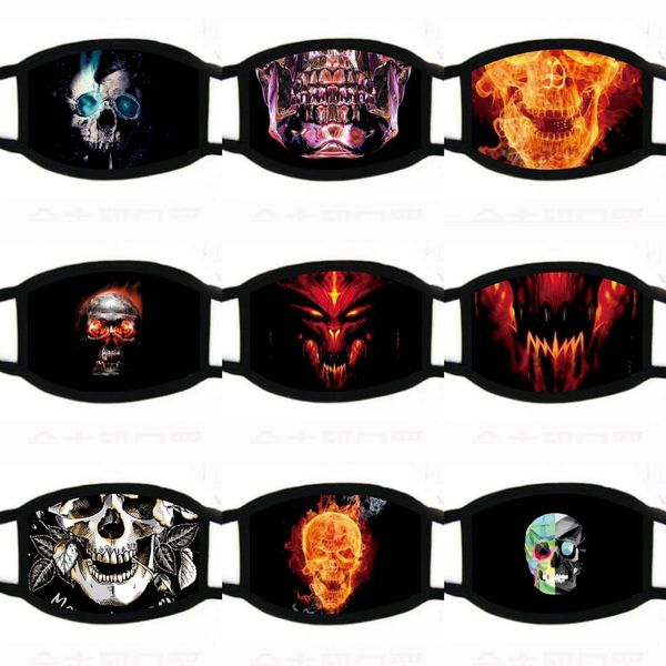 

31styles halloween masks 3d digital skull printing dustproof face mask washable cartoon decorative party mask kha700