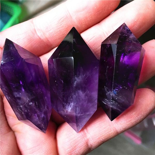 

природный аметист кварцевый двухпозиционный healing stone 3-4см, Silver