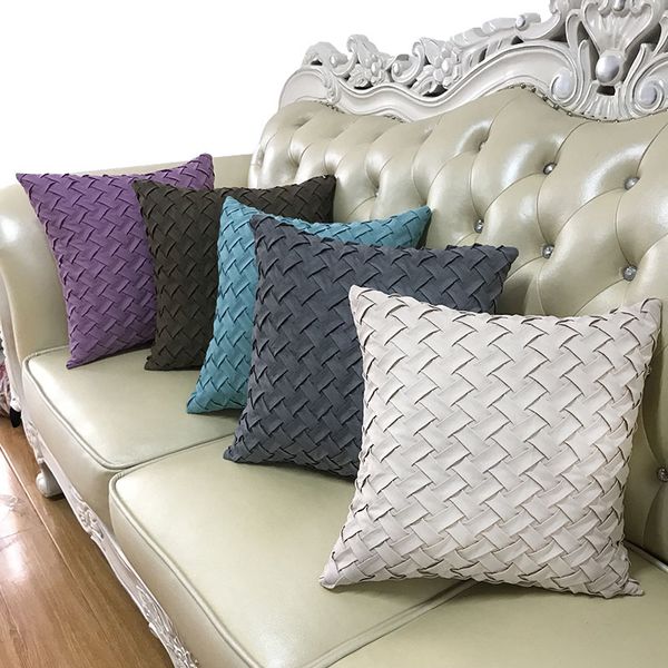 

45*45cm buckskin weaving solid color pillowcase soft and comfortable pillow cases for room bed home pillow cover