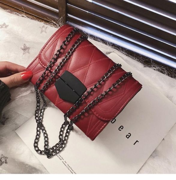 

2020 new women's bag pu leather solid color chain bag messenger shoulder mobile phone
