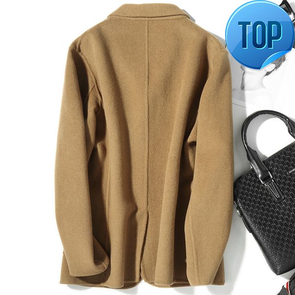 

wool coat double-sided men korean woolen jacket spring autumn overcoat mens coats casaco masculino d-01-1803 kj3008, Black