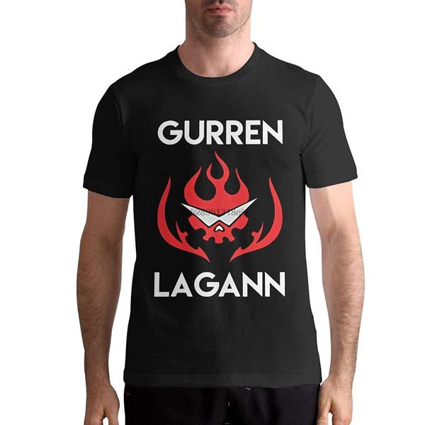 

gurren lagann shirt men's tees short sleeve o neck cotton 4xl black