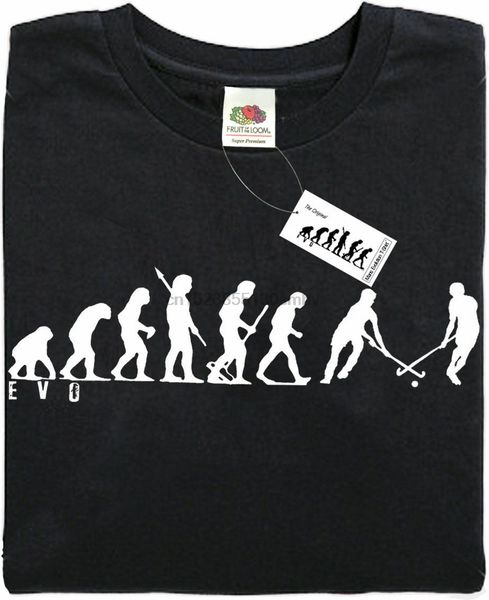 

field hockey - mans evolution t-shirt (ape) - black - present gift. brand new