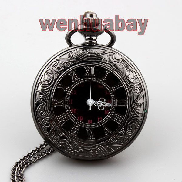 

pocket watches retro steampunk roman dual display bronze watch necklace pendant for men and women dial 45mm, Slivery;golden