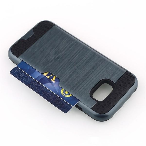 

armor tpu pc hybrid wire drawing brushed credit card slot case for samsung galaxy a3 a5 a7 2016 2017 a310 a510 a710 a320 a520 a720 300pcs/l