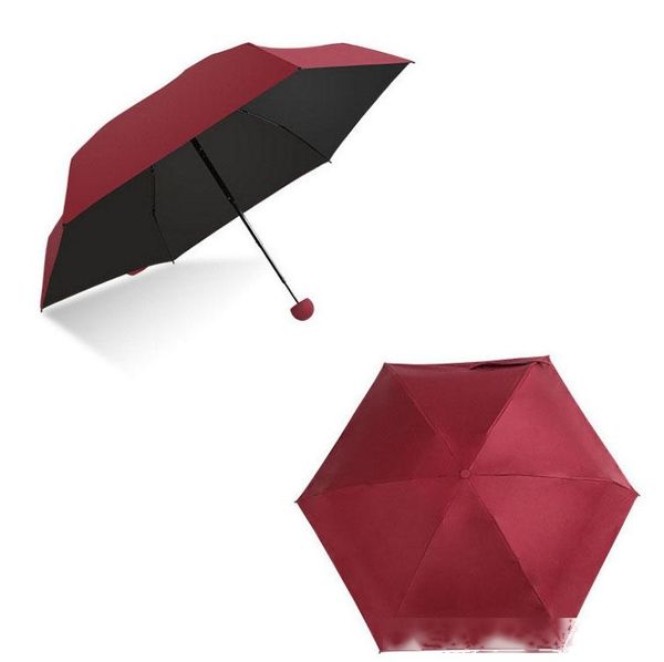 

mini capsule umbrella anti-uv sun ultra light sun and rain umbrella compact 5 folding umbrella with cute capsule case yellow red blue pink