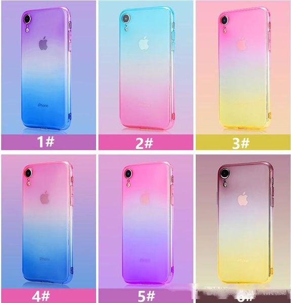 

gradient colors anti shock soft clear cases for iphone xr xs max 8 7 plus 6 6s arrival cradle design