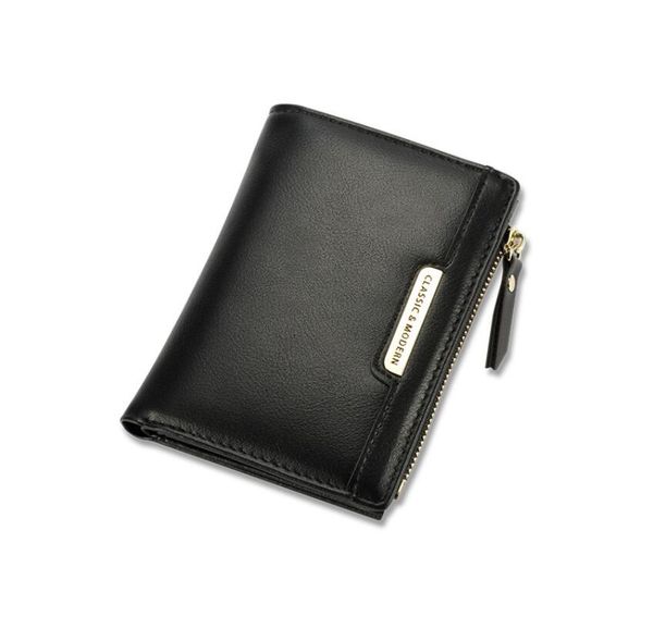 

new simple short two fold women's wallet fashion stitching zipper purse, Red;black