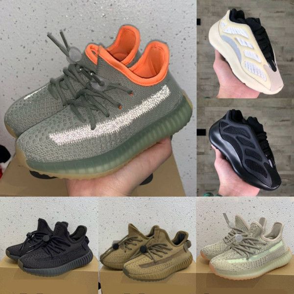 

new baby kids shoes kanye west wave runner 700 v3 running shoes azael alvah yecheil girl boy toddler trainer sneakers children athletic shoe, Black