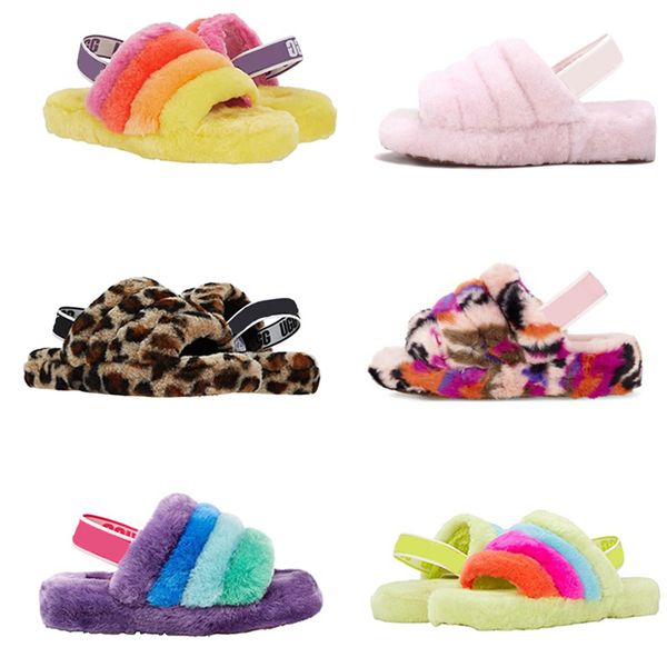 

with sock luxury designer australia boots wgg wool fur fluffy furry womens slippers shoes for girls slides treadlite winter warm plush 35-40, Black;grey