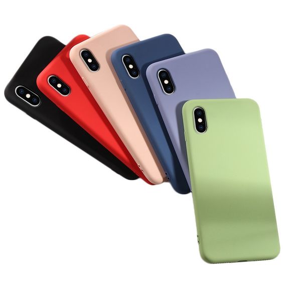 

cell phone silicone case for iphone 6 7 8 x x xr xs max soft comfortable fitted case pure color mobile phone dirt-resistant cover ship