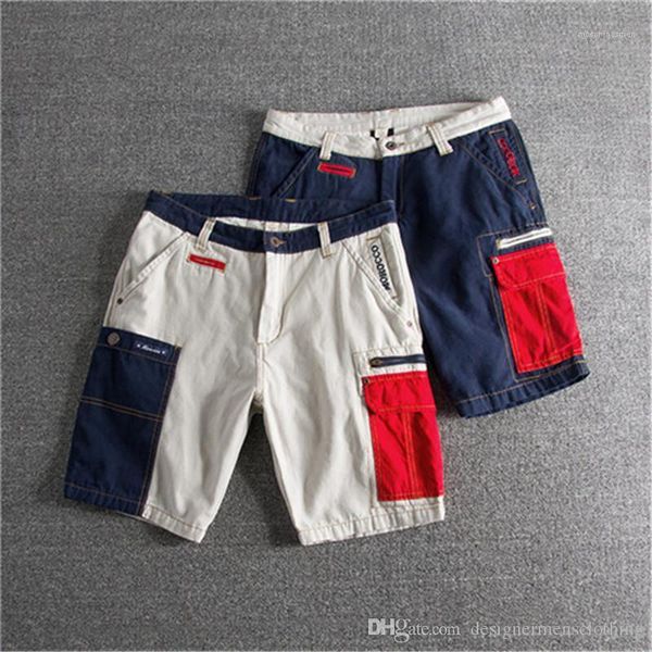 

workwear shorts 100% cotton relaxed casual pants male fashion clothing loose zipper apparel mens summer designer, White;black