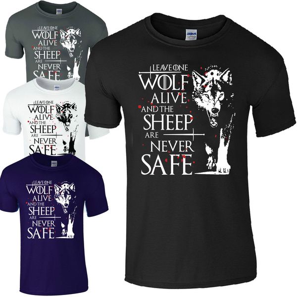 

arya stark t-shirt t-shirt leave one wolf alive men's t-shirt