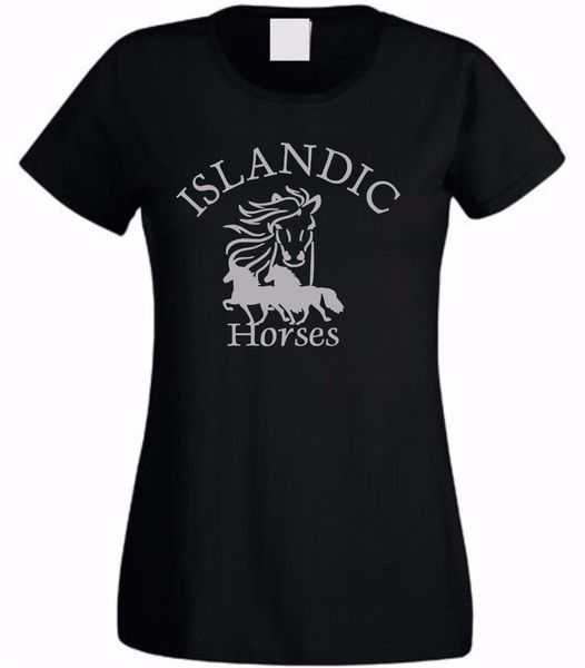

2019 fashion summer style women t-shirt icelanders island horse horse iceland tee shirt