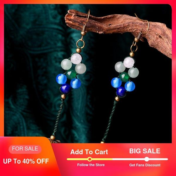 

trendy hanging earrings stone ethnic drop earrings for women crystal dangling hook fashion jewelry 2020 dropshopping, Silver