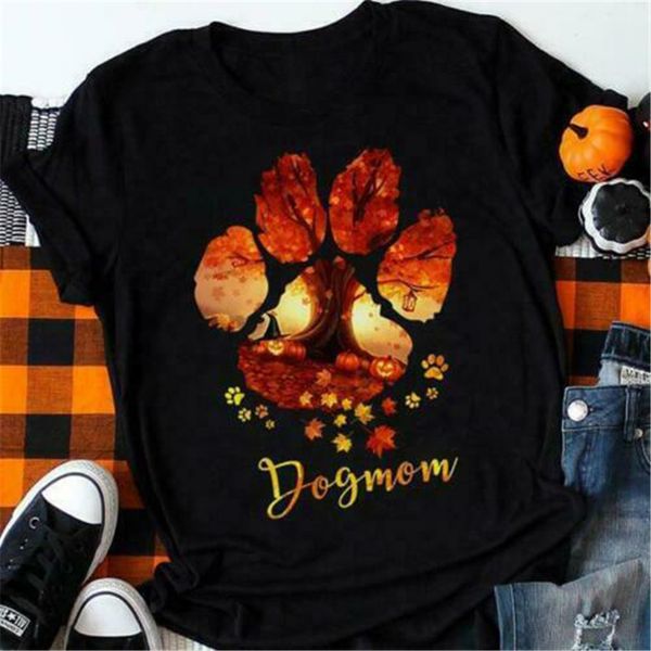 

собака мама собака paw ladies t-shirt хлопок s-3xl черный летний стиль tee shirt