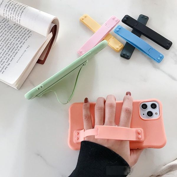 

wrist finger grip mobile phone holder for iphone 11 pro max xs xr 8 7 6 case stand universal band holder