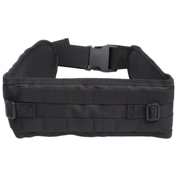 

waist support outdoor multi-function camouflage tactical belt men and women fan real cs field special service convenient seal, Black;gray