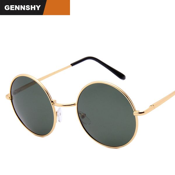 

sunglasses retro steampunk round men vintage polarized metal brand design polaroid spring temple uv400, White;black