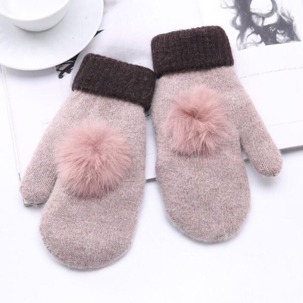 

suogry 1 пара женщин способа сгущает вязаные перчатки без пальцев вязаная шерстяная arm вязаные перчатки полный finger варежки, Blue;gray