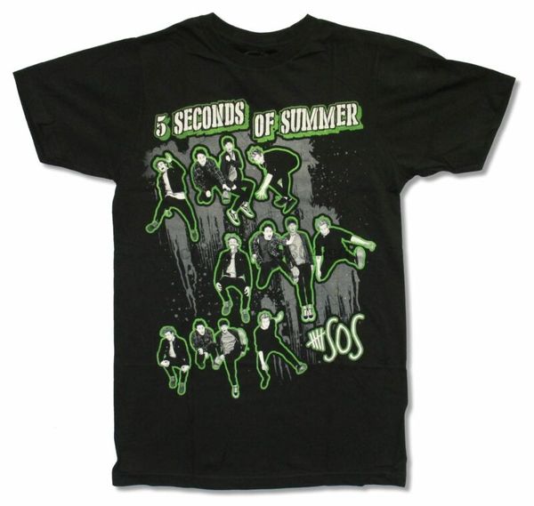 

5 seconds of summer triple jump black t-shirt new nwt 5sos
