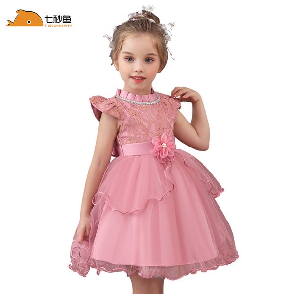 

enfant vestidos 2020 children summer clothes 2-10 years pink grey red girl princess dress prom dresses, Red;yellow