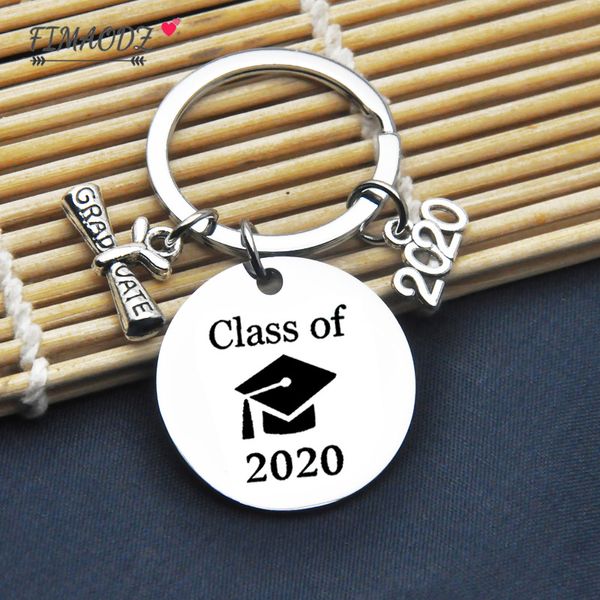 

keychains fimaodz class of 2021 stainless keychain high school college graduation gift for friend students classmates souvenir key chain, Silver