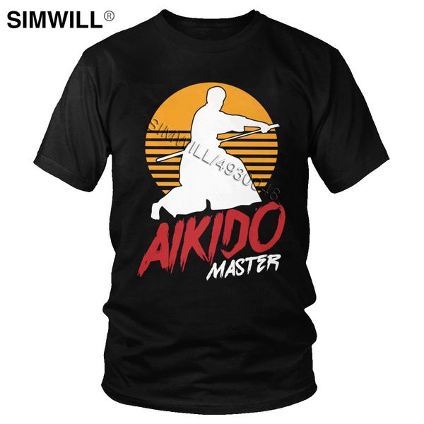 

fashion aikido t shirt men master judo tshirt short sleeves karate fighters tee japanese martial arts kicking graphic t-shirt