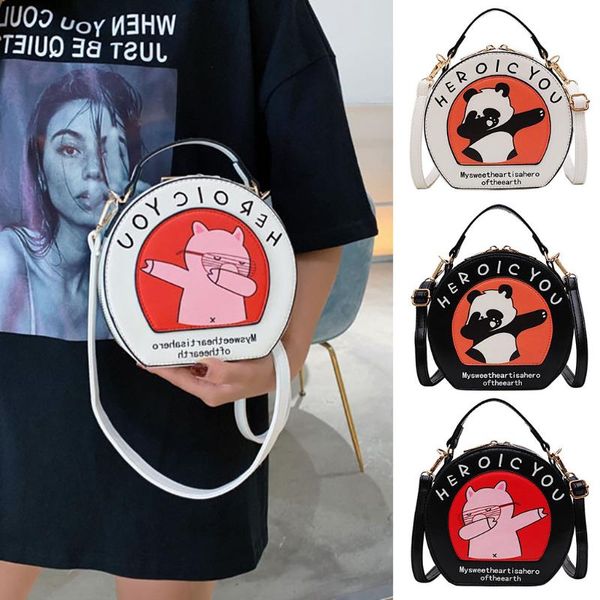 

aelicy bags for women 2020 cartoon cute animal decoration circular zipper versatile simple fashion shoulder bags for women 2020