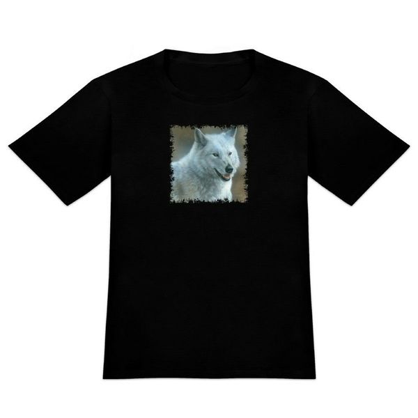 

white wolf growling men's novelty t-shirt stylish custom tee shirt