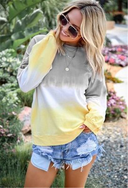

autumn and winter women's explosive rainbow gradient printed long-sleeved round neck hip-hop sweater kg-254, Black