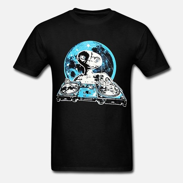 

print tees short sleeve o-neck funny e.t. music dj trance full moon t-shirt man xl men summer style