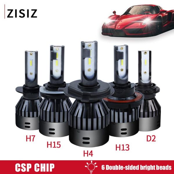 

2pcs car headllight h7 h4 led bulb h15 9005 3 h13 d2 9003 9007 h13 60w 96w 6000lm 9600lm 6000k fog light 12v auto head lamps
