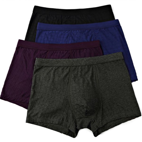 

underpants ly grid style mens widened waistband boxer shorts 4pcs/box global delivery, Black;white