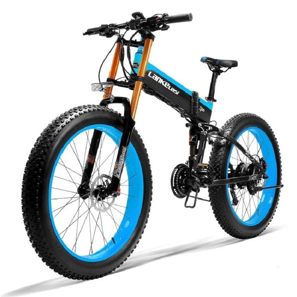 

lankeleisi 1000w motor electric bike 13ah panasonic lithium battery 26x4.0 inch fat tire electric bicycle folding e-bike, Silver;blue