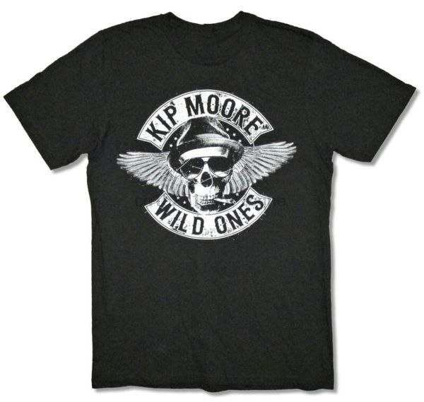 

kip moore smoking skull wild ones black t shirt new official merch