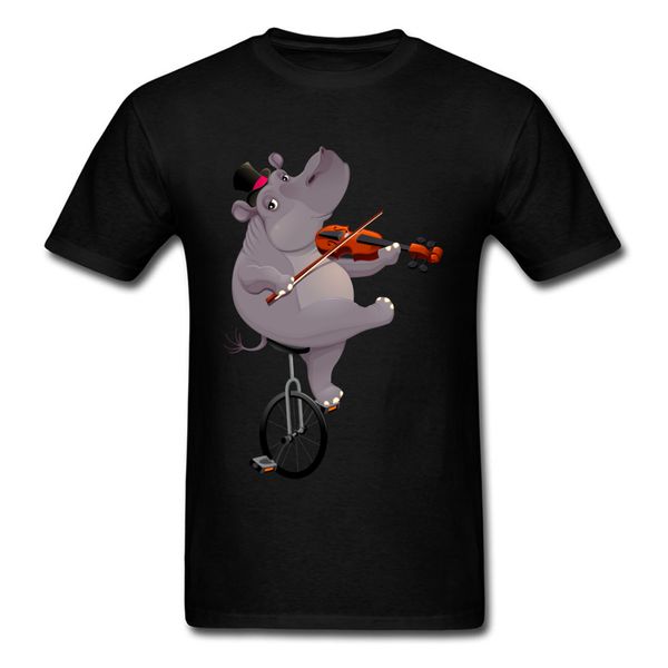 

funny t shirt hippo on an unicycle tshirt 2018 mens t-shirt o neck short sleeve 100% cotton & tees summer sweater