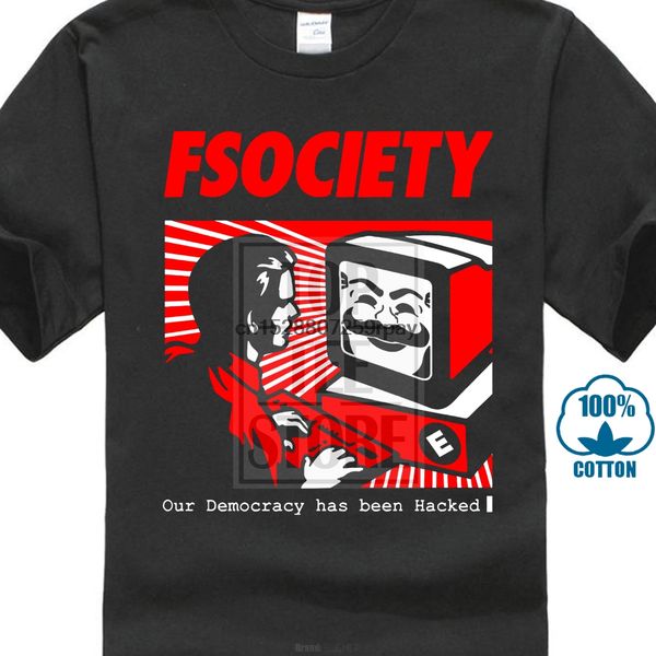 

fsociety t shirt our democracy has been hacked hacker vendetta mask anonymous