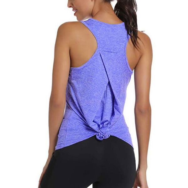 

backless sleeveless yoga shirts solid yoga vest sport singlet women athletic fitness running training workout clothes, White;red