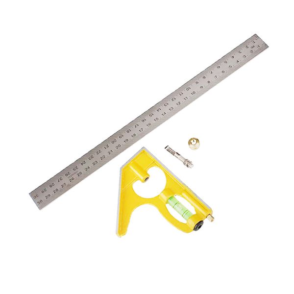 

12\" stainless steel combination square ruler machinist measuring ruler angle